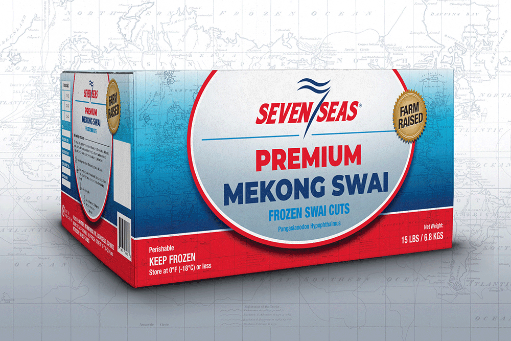 a box of frozen swai